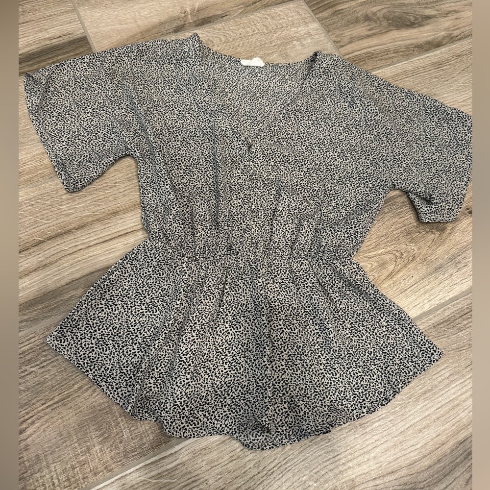 Sienna Sky Black and White Animal Print Blouse